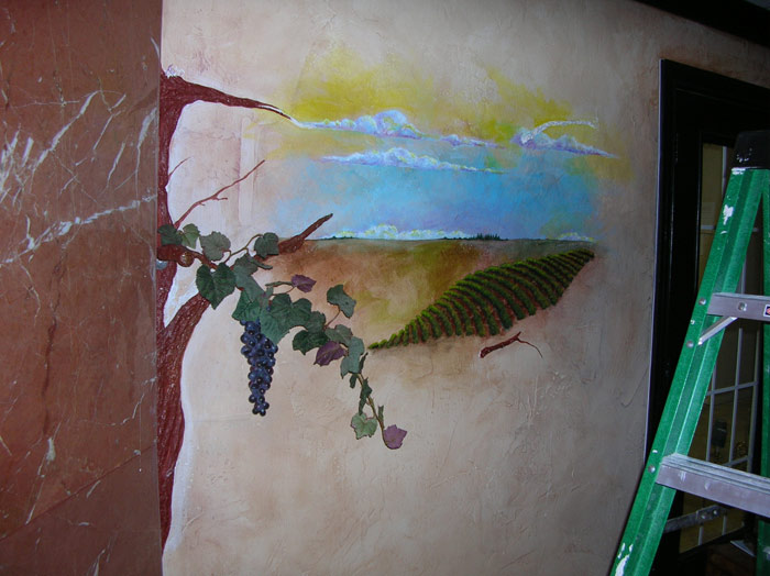 Grape & Village Mural