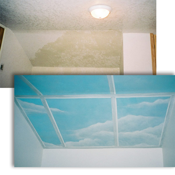 Faux sky mural