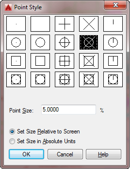 DDPTYPE Dialog in AutoCAD