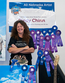 Cindy Chinn with local gallery owner Julie Katz