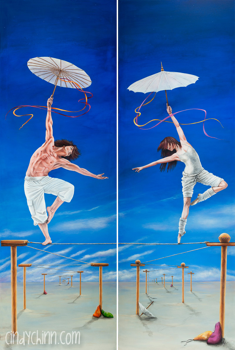 Journey of the Lovers - a Painting by Cindy Chinn