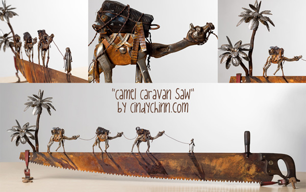 Scrap Metal Saw Art by Cindy Chinn