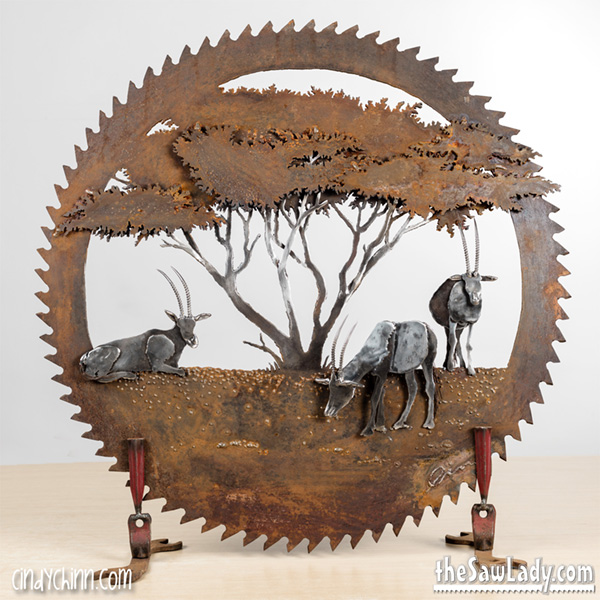 Scrap Metal Saw Art by Cindy Chinn