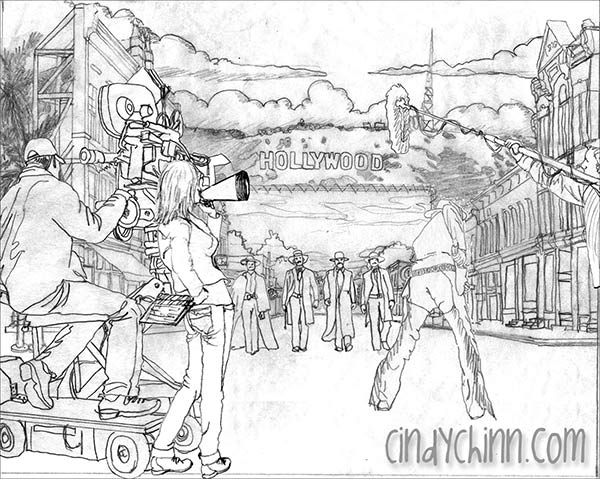 Hebron Majestic Theatre Mural - sketch