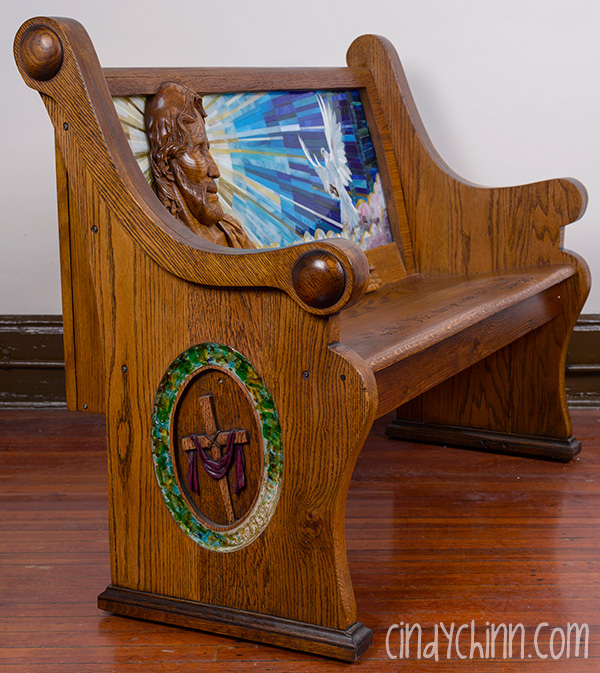 Carved Church Pew - Christ