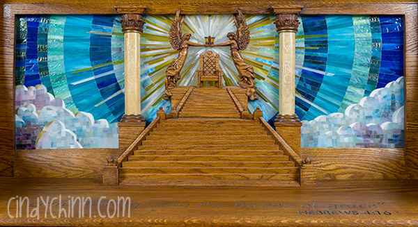Carved Church Pew - Throne of God