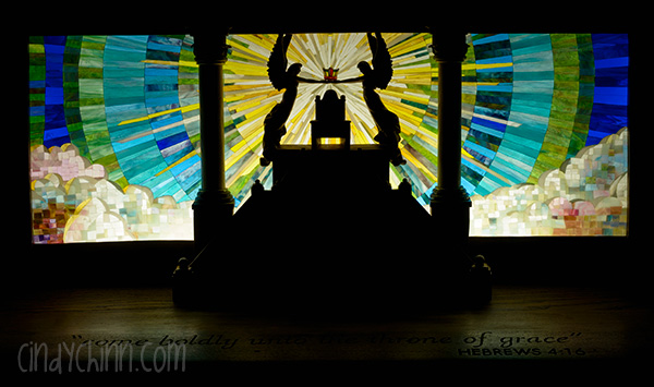 Carved Church Pew - Throne of God