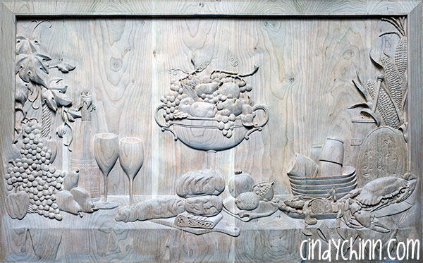 Hand Carved Buffet Panel