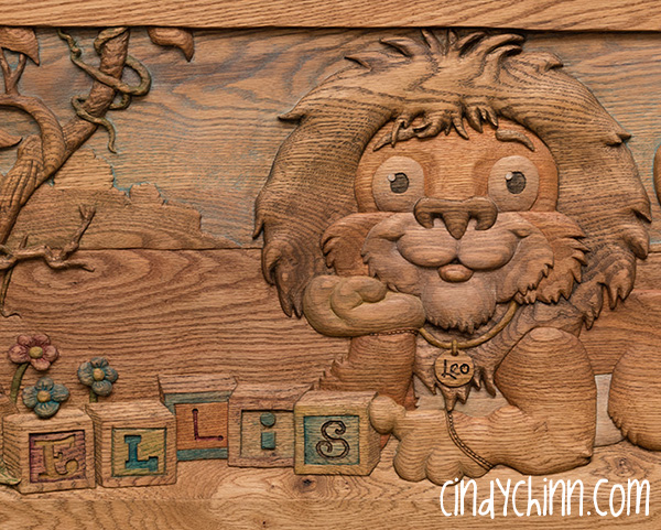 Hand Carved Toy Box - Leo the Lion