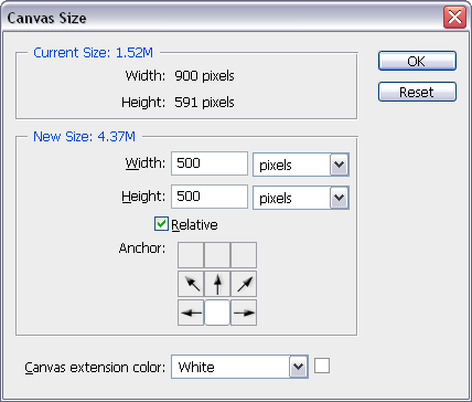 Canvas Size in Photoshop