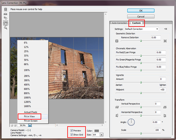 Lens Correction in Photoshop