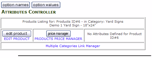 Zen Cart Attribute Controller